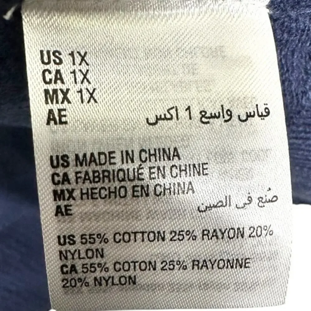 Karen Scott Blue Multishade Cardigan Size 1X - Picture 3 of 5